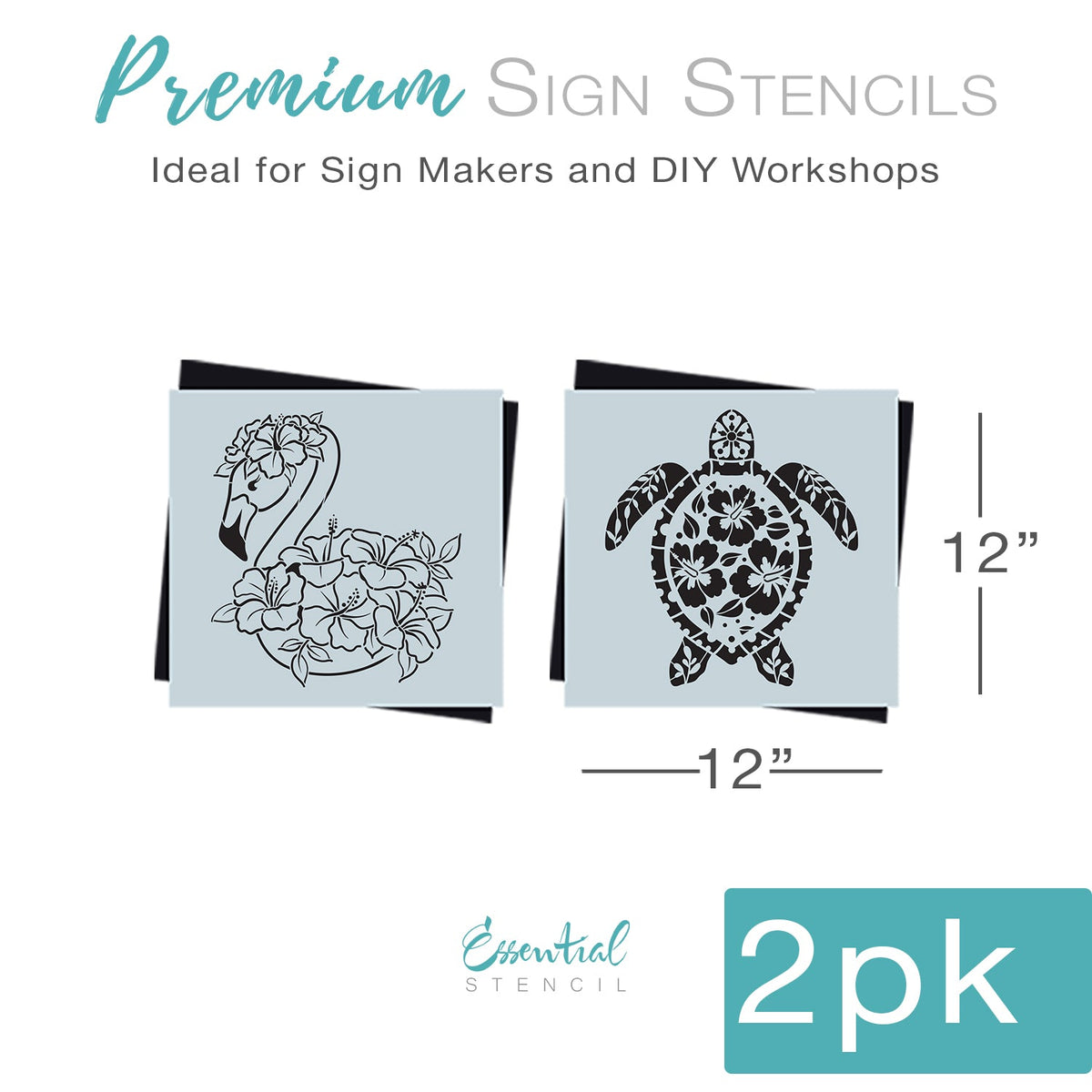 DIY beach theme home decor, flamingo and hibiscus stencil, floral sea turtle stencil, reusable stencils for painting on wood