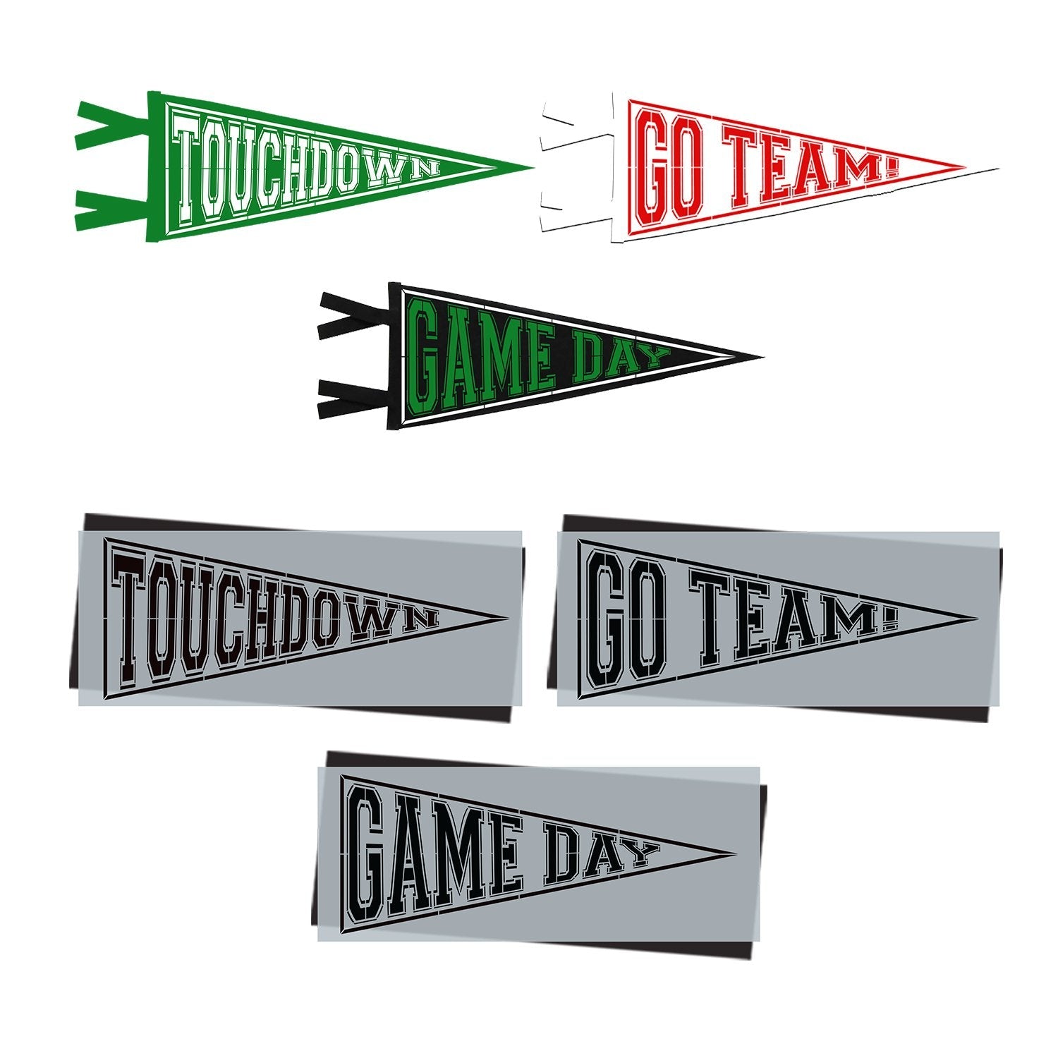Football Pennants Sign Stencils (3 Pack)-Sports-Essential Stencil