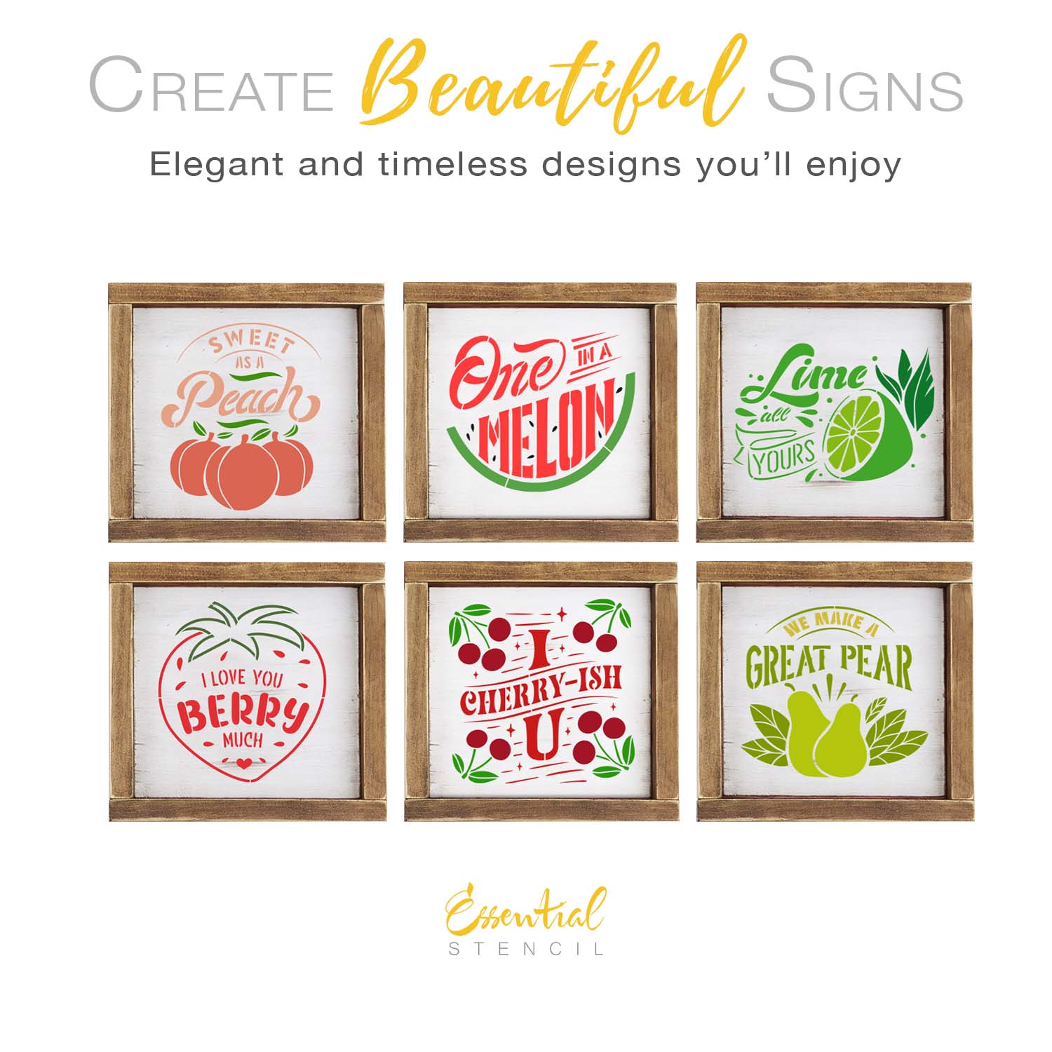 Reusable Spring and Easter Mini Wood Sign Stencils (6 Pack) - Essential  Stencil
