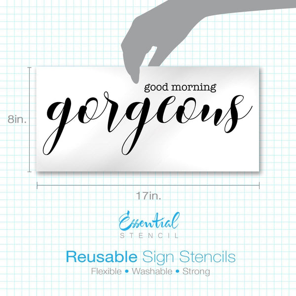 Morning Gorgeous + Hello Handsome | Reusable Wood Sign Stencils - Essential Stencil morning-gorgeous-hello-handsome-reusable-wood-sign-stencils-essential-stencil