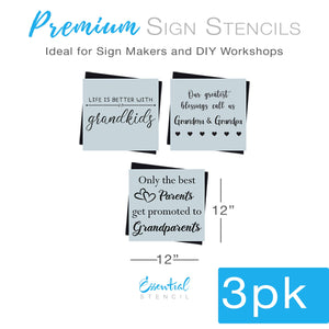 diy grandparent wood sign stencils, homemade gifts for grandparents, life is better with grandkids sign stencil, only the best parents get promoted to grandparents sign stencil, our greatest blessings call us grandma and grandpa sign stencil, grandparent gift ideas, grandma stencils, grandpa stencils, grandparents day diy gift stencils
