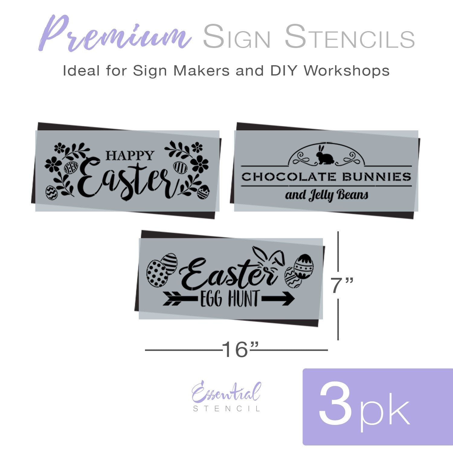 Reusable Easter Stencil Set (3 Pack) | DIY Spring Home Decor