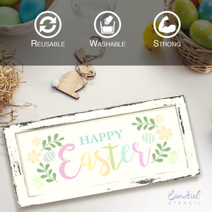 Happy Easter Stencil Set (3 Pack) Easter Egg Hunt, Chocolate bunnies and jelly beans stencil