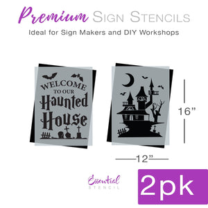 DIY reusable halloween sign stencils, Welcome to our Haunted House sign stencil, haunted house sign stencil