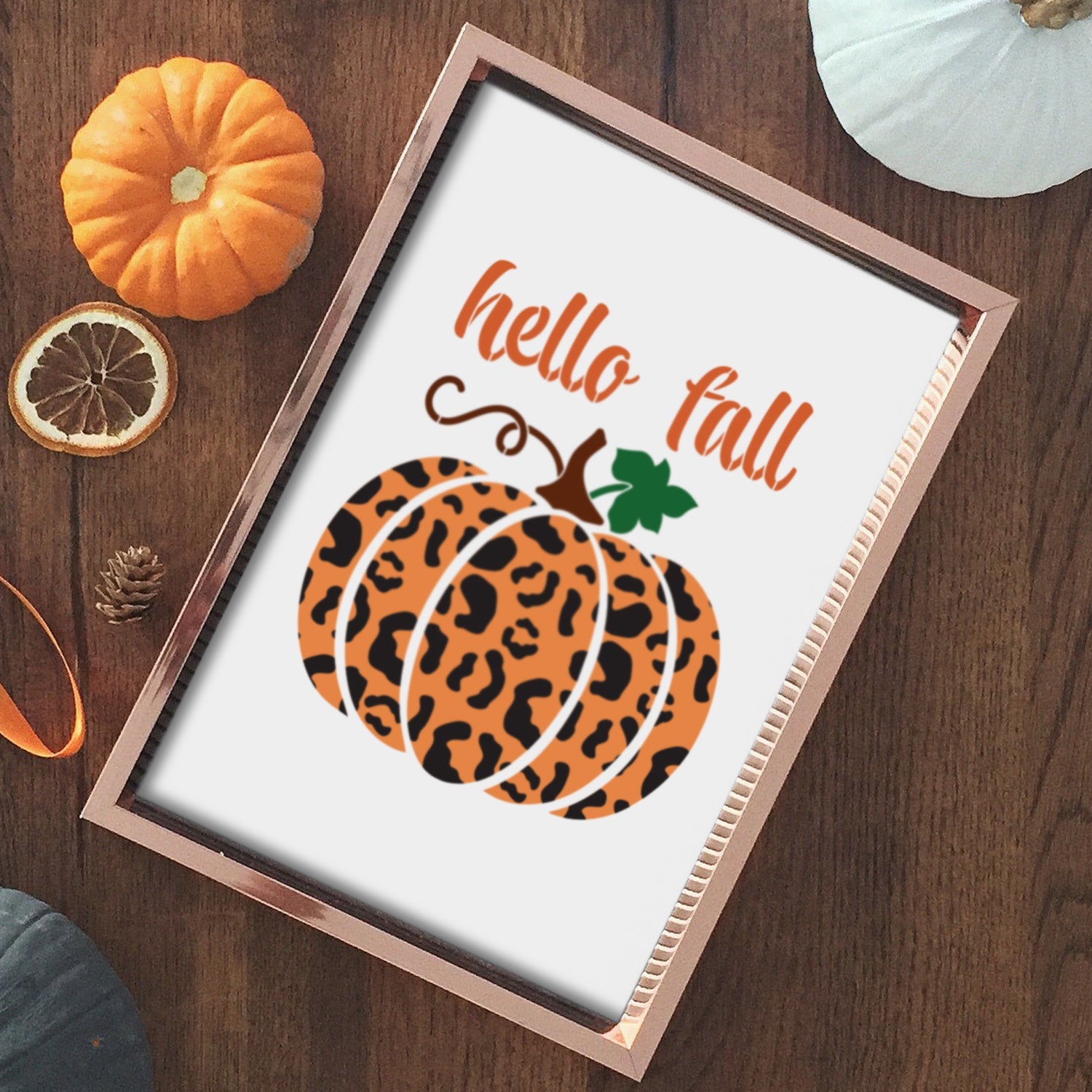 Hello Fall Cheetah Pumpkin Stencil Set (2 Pack)-Fall-Essential Stencil