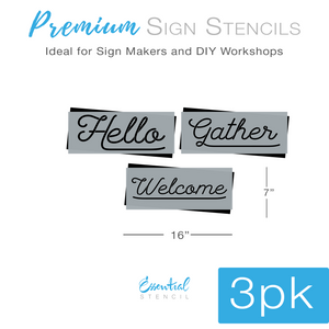 Hello, Gather, Welcome Stencil Set (3 Pack)-Home-Essential Stencil
