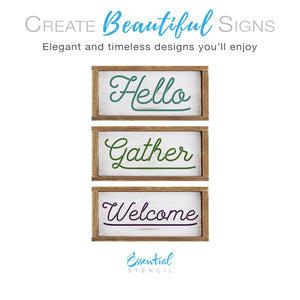 Hello, Gather, Welcome Stencil Set (3 Pack)-Home-Essential Stencil