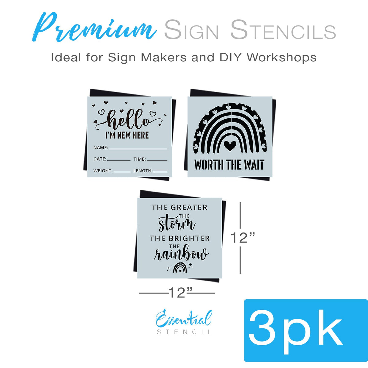 DIY newborn or  nursery wood signs, hello im new here, worth the wait, birth announcement Reusable sign stencils