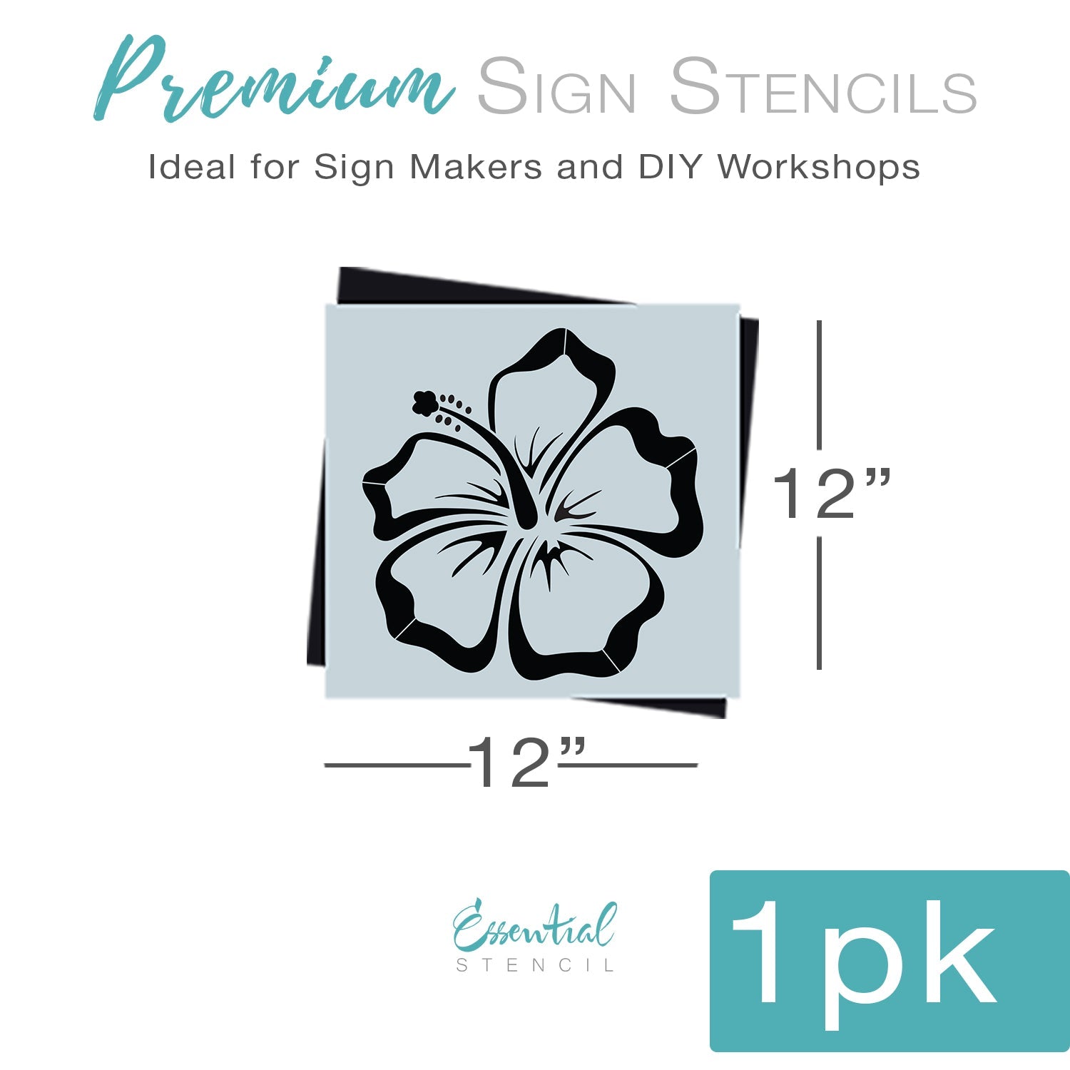 Hibiscus Flower Stencil, Large and small size Hibiscus stencils