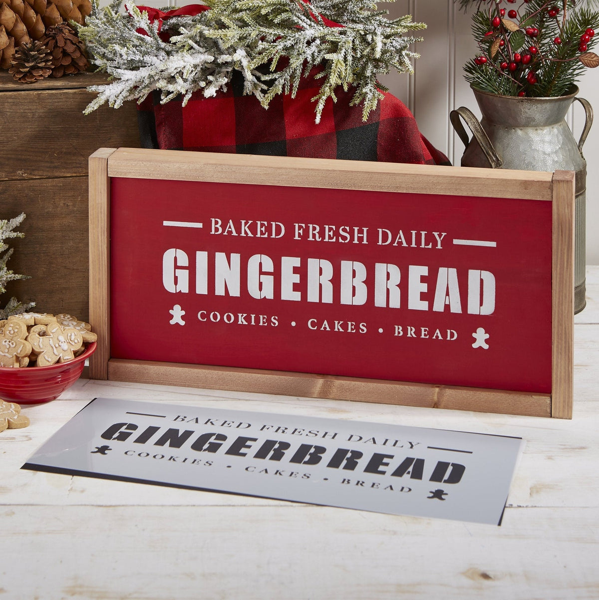 Reusable Christmas Sign Stencils for painting wood signs | DIY Farmhouse Christmas Decor | Gingerbread cookies, Candy Canes, Old Fashioned Hot Cocoa Stencils