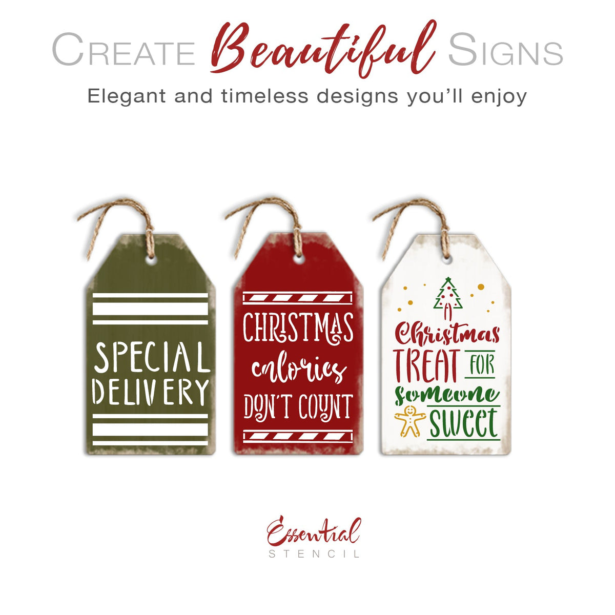 Holiday Treat Mini Tags Stencil Set (3 Pack)-Christmas-Essential Stencil