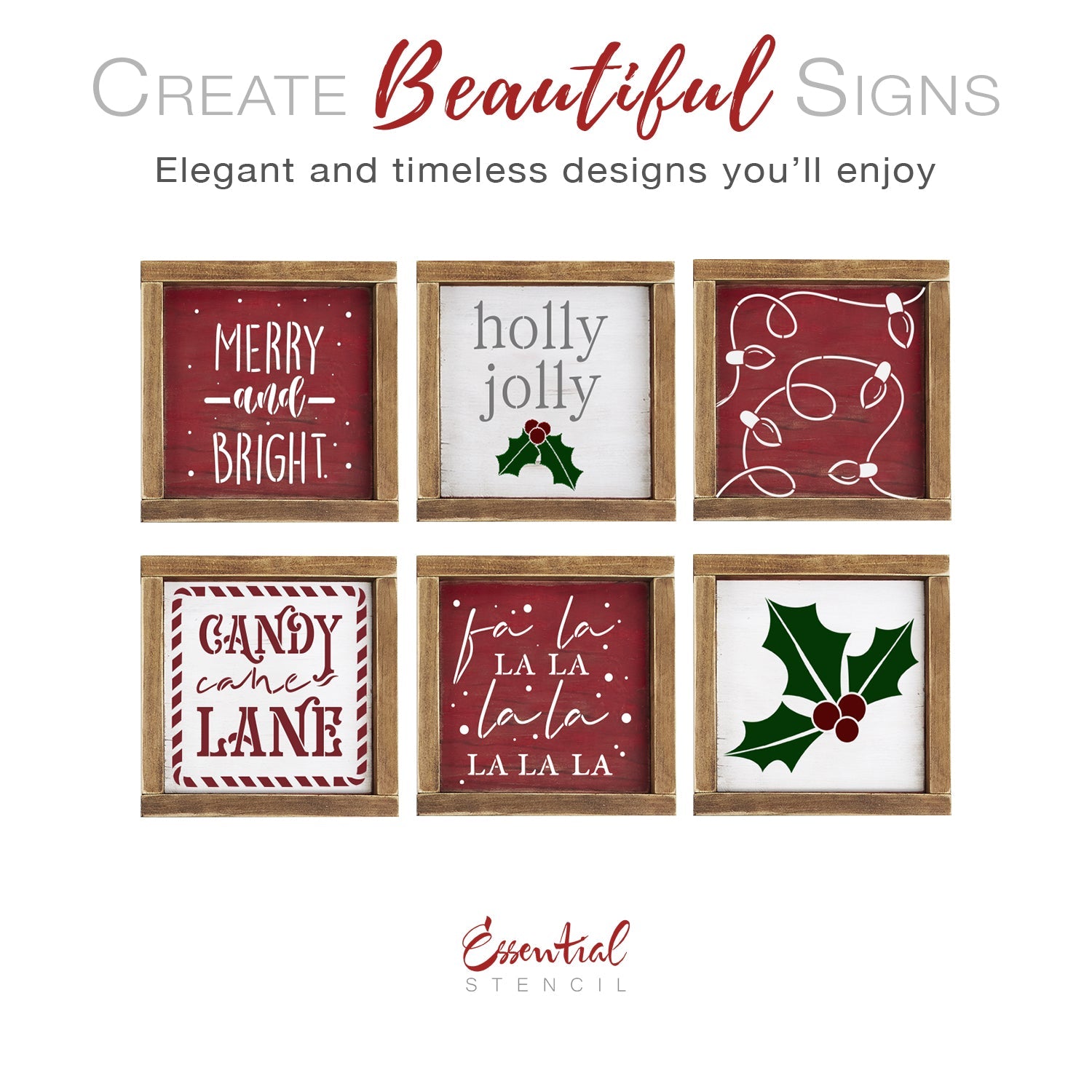 Small 6 X 8 Adhesive Stencils In Christmas Designs, 6 Pack –
