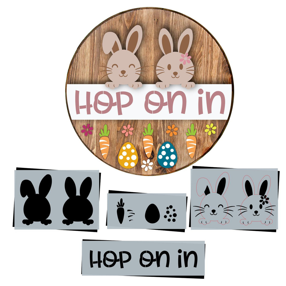 "Hop on in" Sign Stencil (4 Pack)-Spring-Essential Stencil