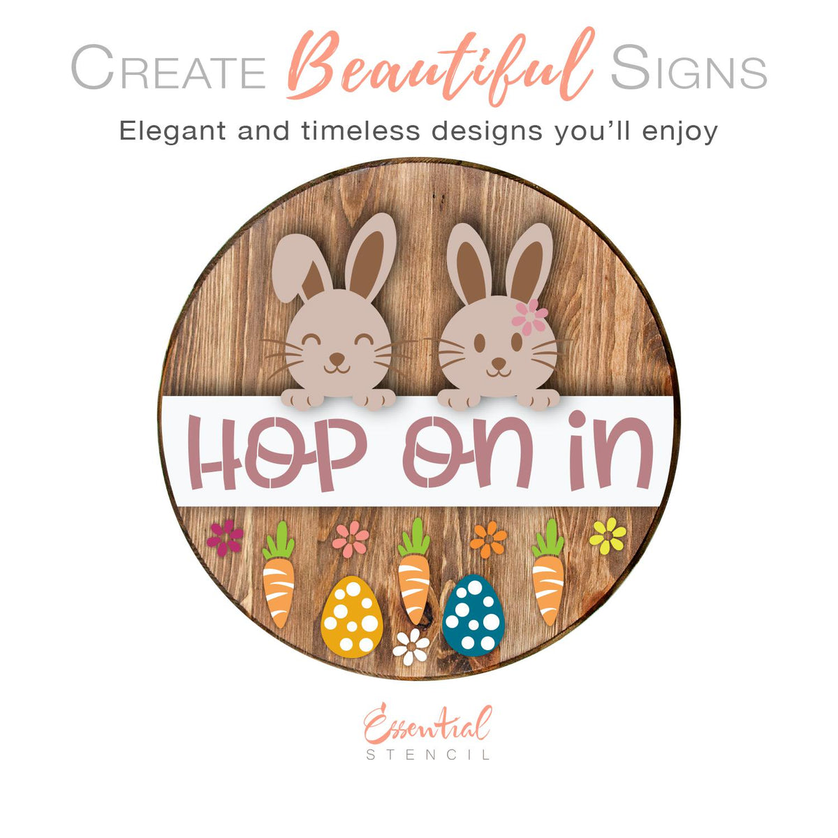 "Hop on in" Sign Stencil (4 Pack)-Spring-Essential Stencil