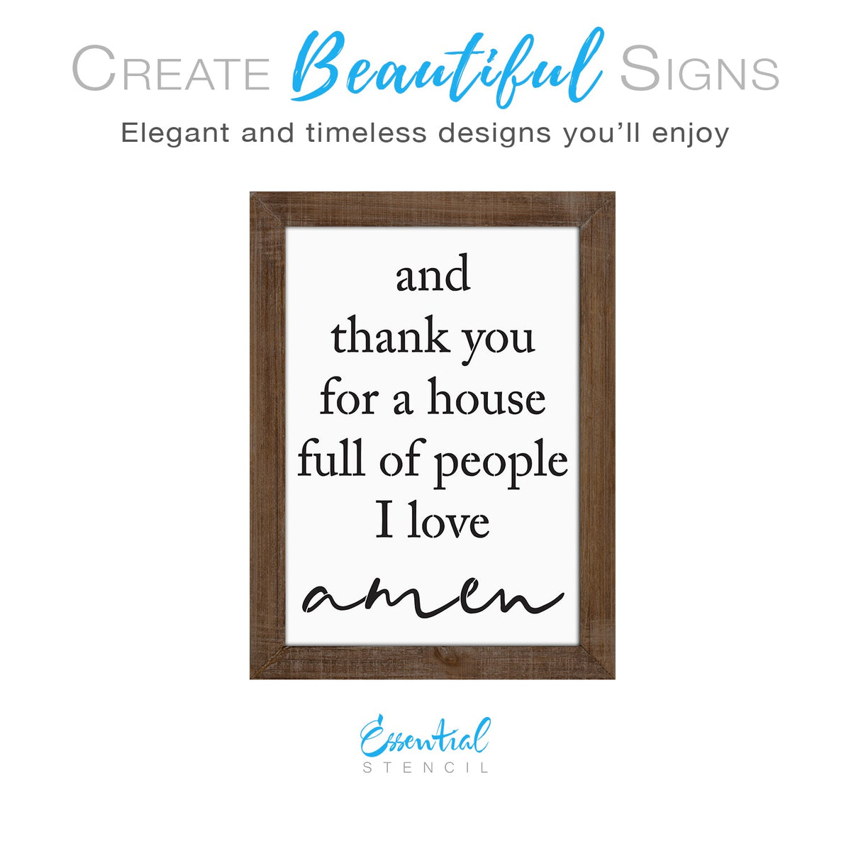 House full of Love Sign Stencil-Scripture-Essential Stencil