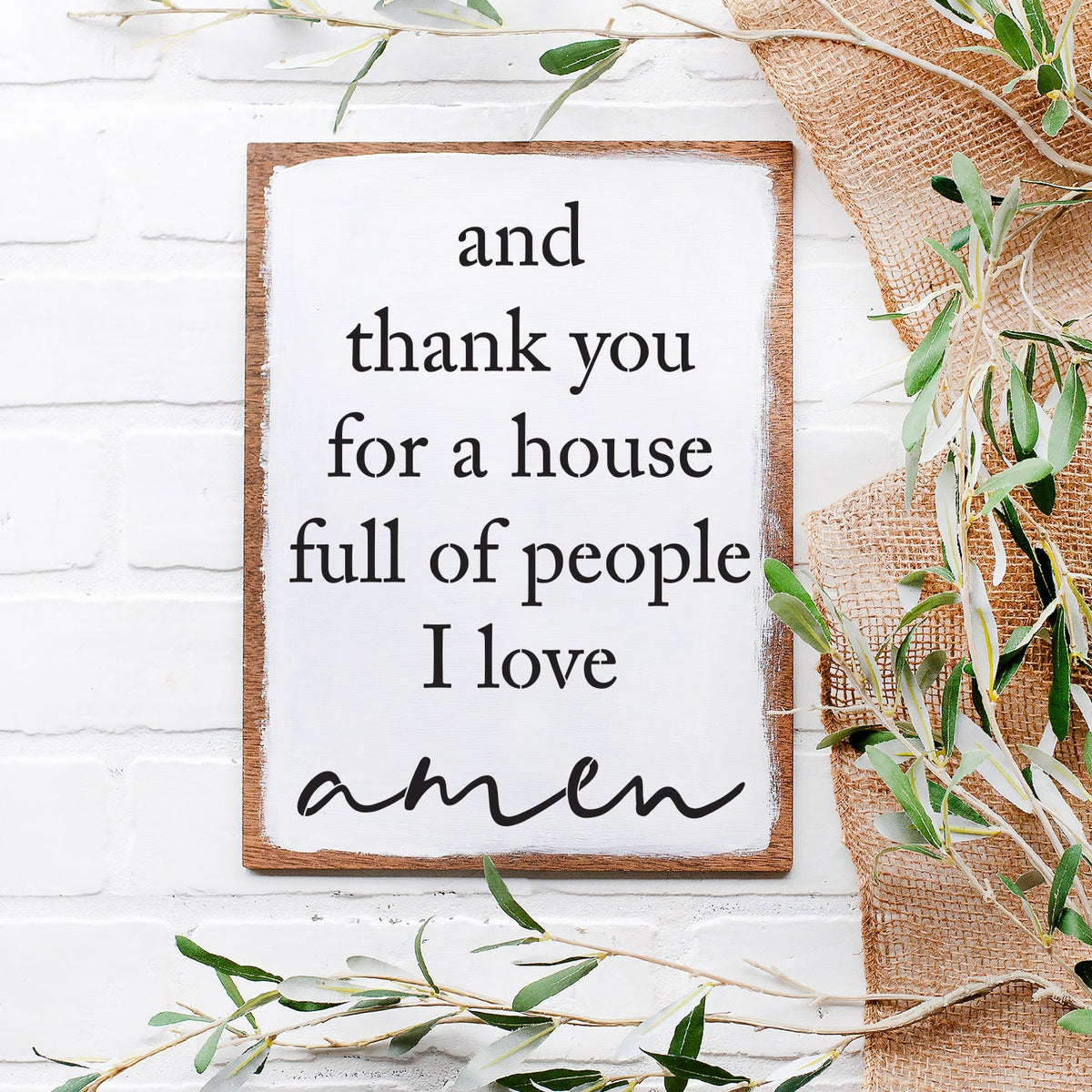 House full of Love Sign Stencil-Scripture-Essential Stencil