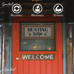 DIY reusable hunting sign stencils, hunting stencils, hunting lodge sign stencil, eat sleep hunt sign stencil, gone hunting sign stencil
