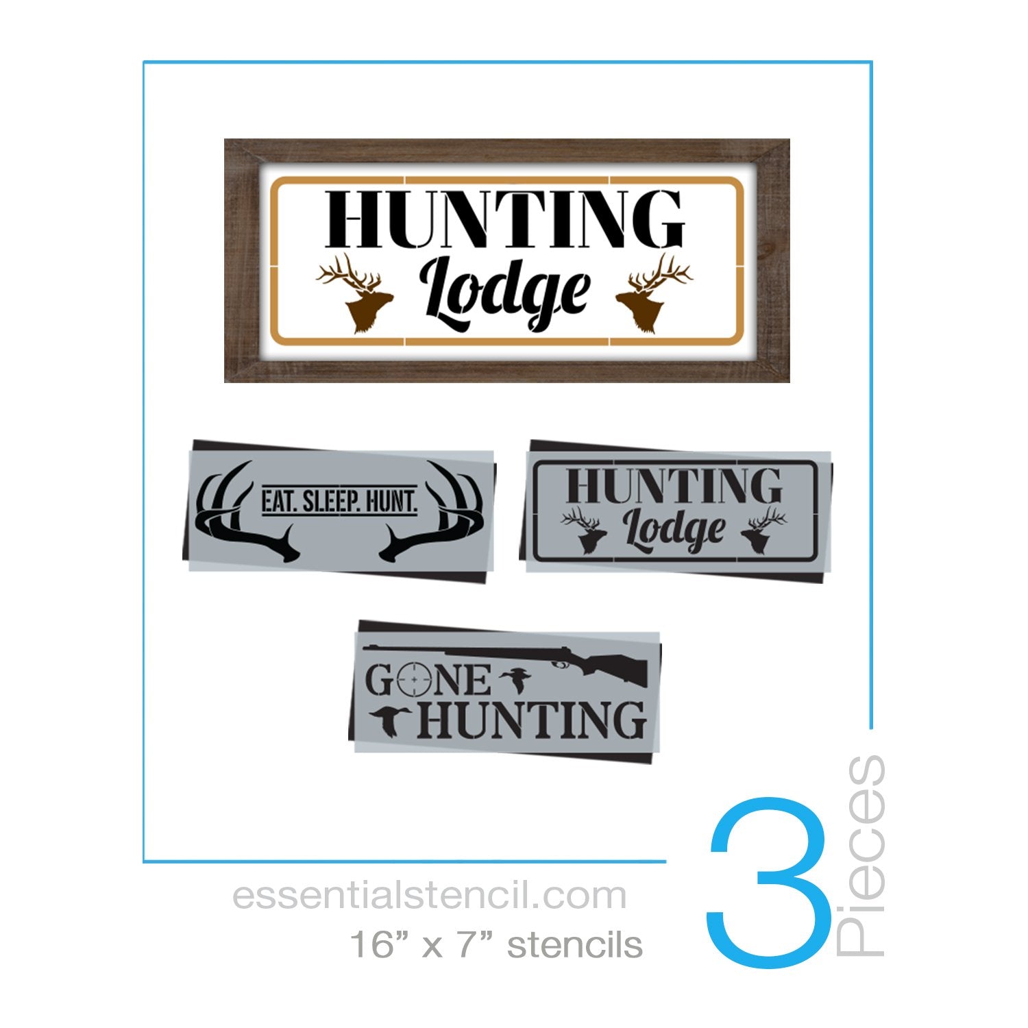 DIY reusable hunting sign stencils, hunting stencils, hunting lodge sign stencil, eat sleep hunt sign stencil, gone hunting sign stencil