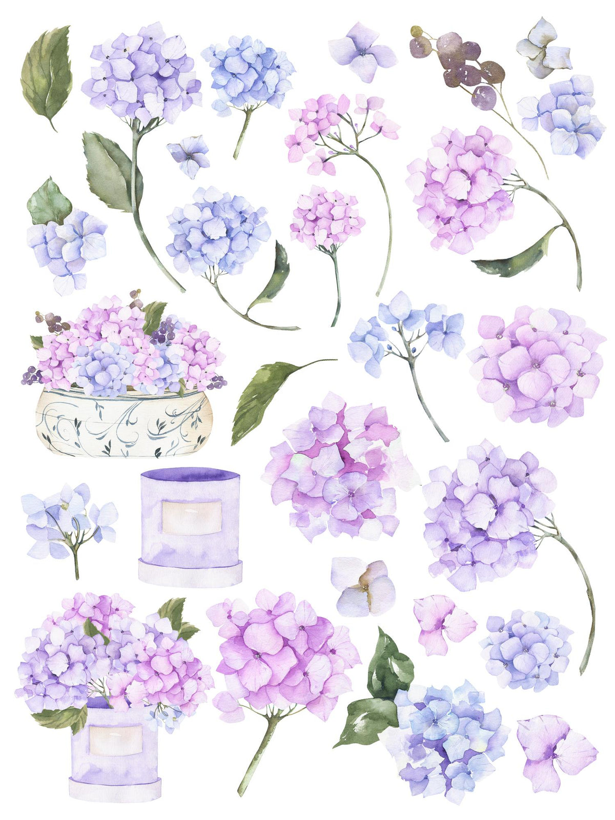 Flower Stencils  Japanese Hydrangea Floral Stencil