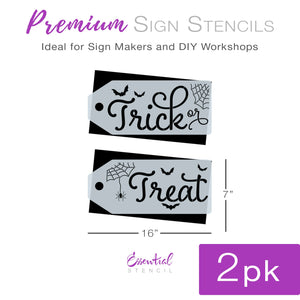 Large Trick or Treat Tags (2 pack)-Halloween-Essential Stencil