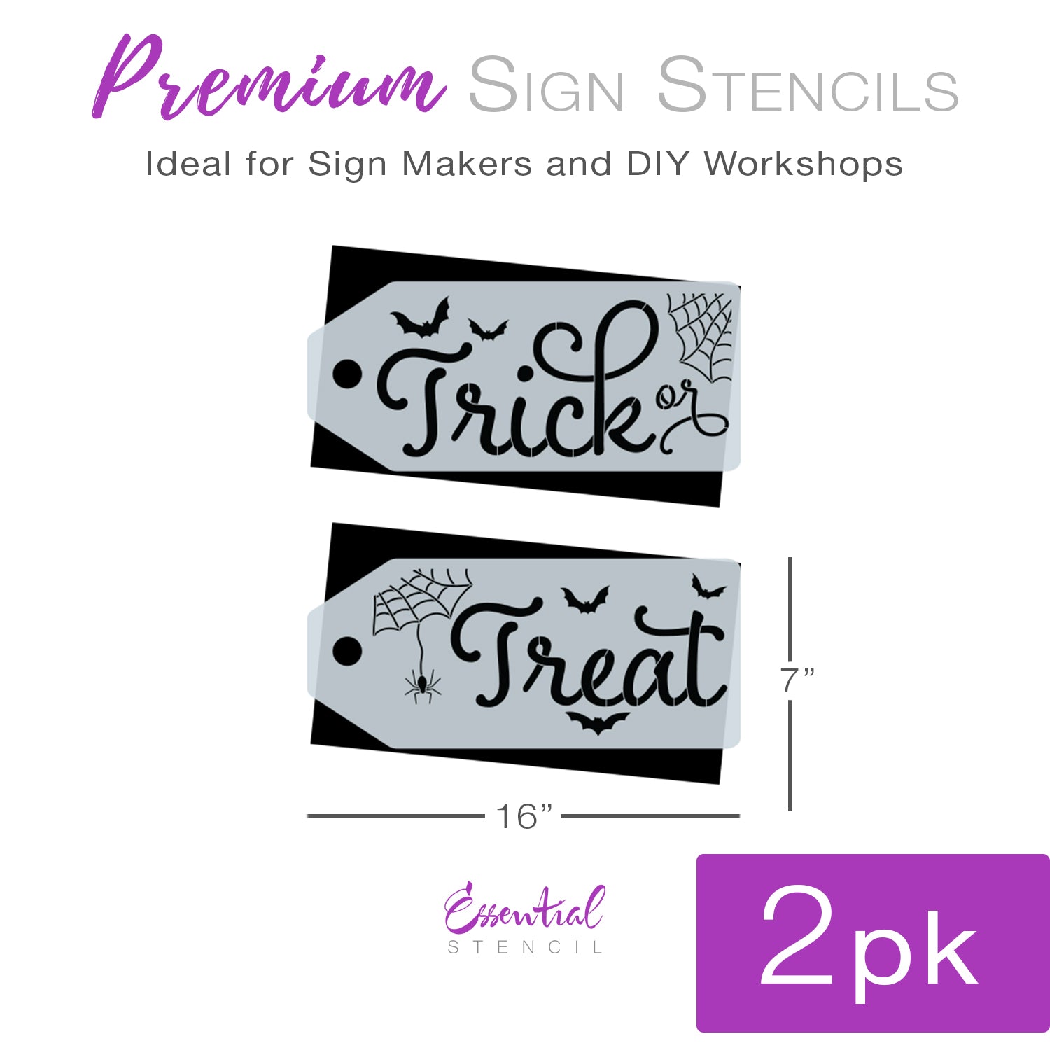 Large Trick or Treat Tag Set (2 Pack) - Essential Stencil large-trick-or-treat-tag-set-2-pack-essential-stencil