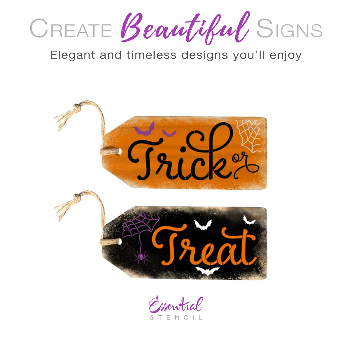 Large Trick or Treat Tags (2 pack)-Halloween-Essential Stencil