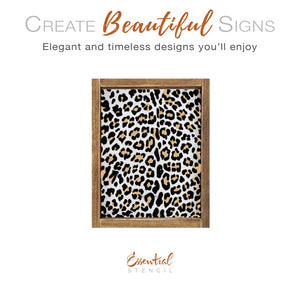 DIY reusable mylar leopard print pattern stencil, two piece leopard and spots print stencil, animal print stencils for furniture and wood signs, craft stencils, pattern stencils