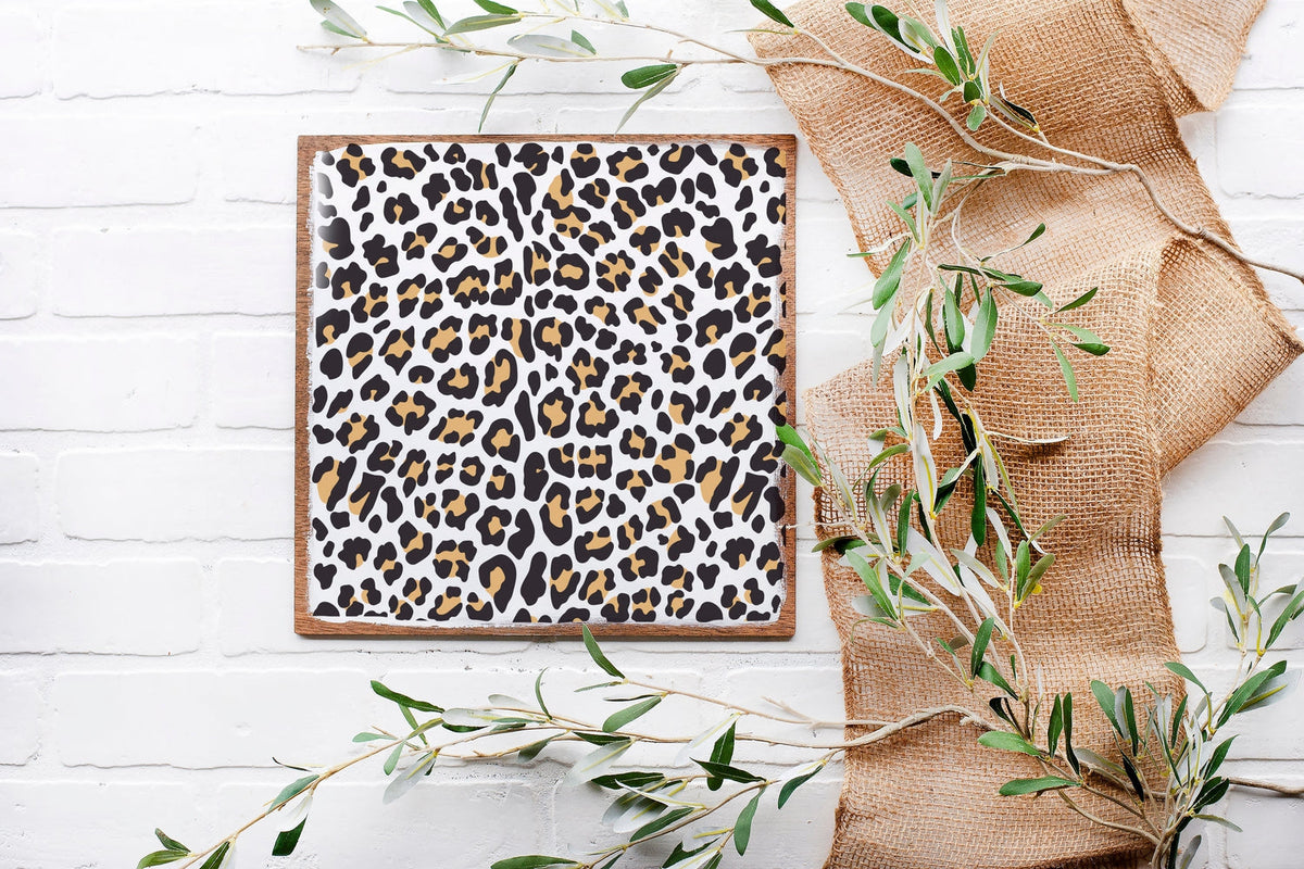DIY reusable mylar leopard print pattern stencil, two piece leopard and spots print stencil, animal print stencils for furniture and wood signs, craft stencils, pattern stencils