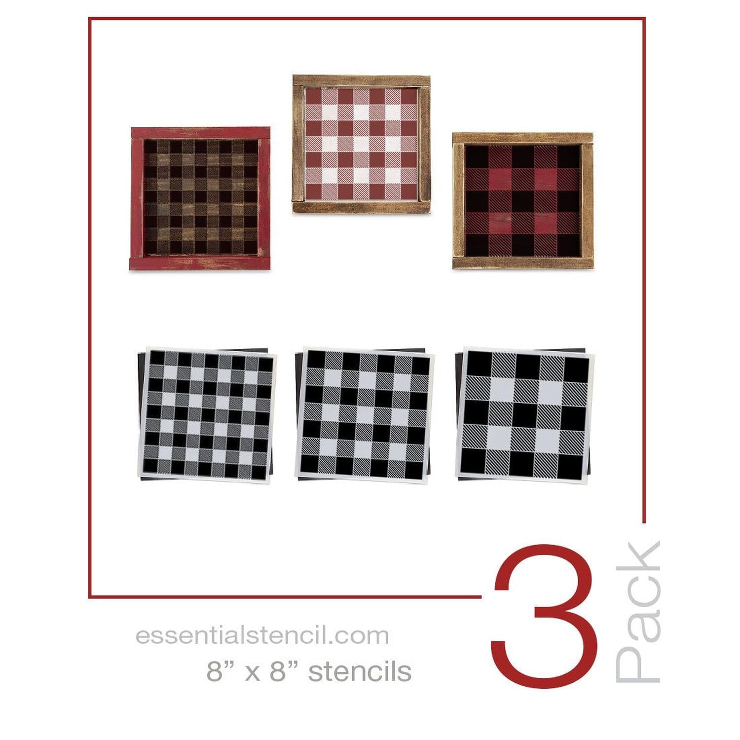 Mini Buffalo Check (Plaid) Stencil Set (3 Pack)-Christmas-Essential Stencil