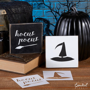 Hocus Pocus and Witch Reusable Halloween stencils for painting on wood | DIY Halloween Decor