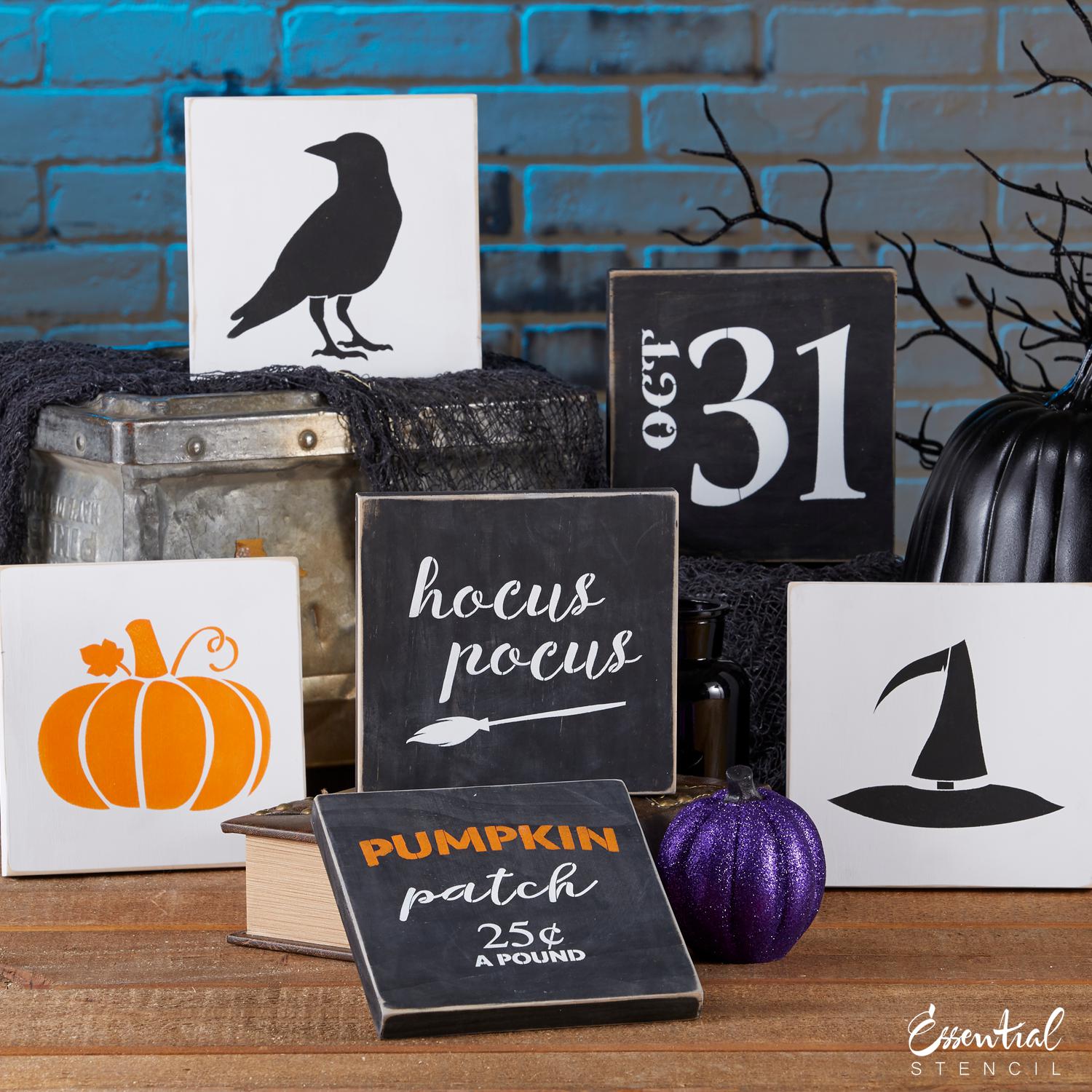 Reusable Halloween sign stencils for painting on wood | DIY Halloween Decor