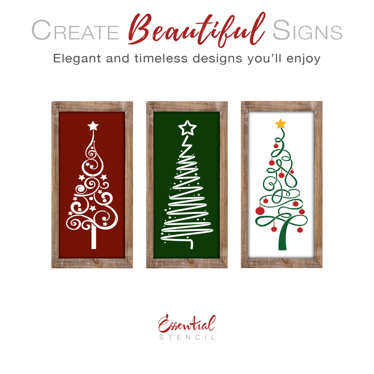 Modern Christmas Trees Stencil Set (3 Pack)-Christmas-Essential Stencil