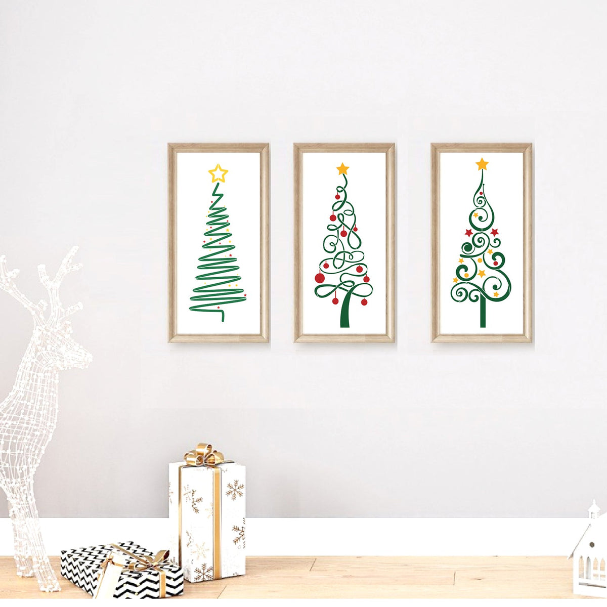 Reusable Modern Pencil Christmas Trees Stencil Set (3 Pack) - Essential ...