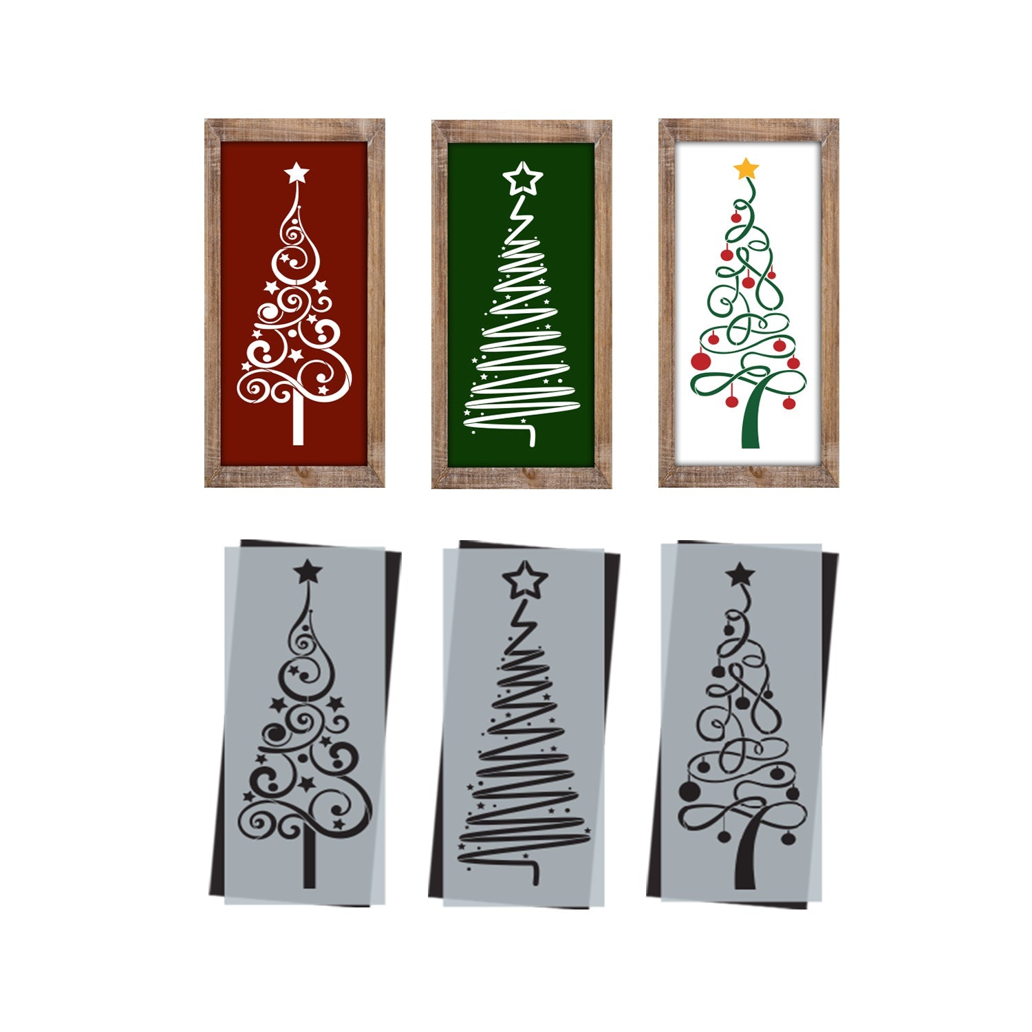 Modern Christmas Trees Stencil Set (3 Pack)-Christmas-Essential Stencil