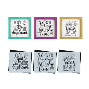 DIY reusable motivational  inspirational sign stencil cutout, Don't quit your daydream wood  sign stencil, good things take time, make today awesome stencil, motivational t shirt  stencil, pillow case stencil