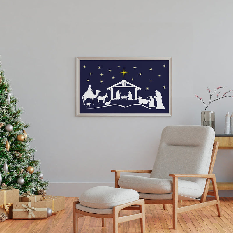 Reusable Nativity Scene Sign Stencil | Christmas Collection - Essential ...