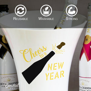 DIY reusable Happy New Year mini sign stencils, Cheers to a new year stencil, fireworks stencil, bottle popping New Year stencil, New Year DIY crafts