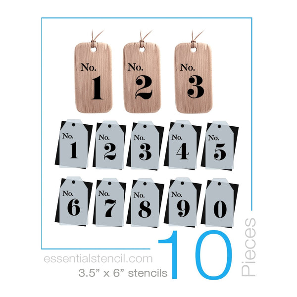 Number Stencils 10pack N.01, Single Number Stencils, Reusable Stencils 