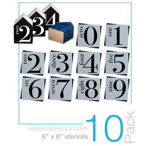 Numbers Stencil Set 0-9-Numbers-Essential Stencil