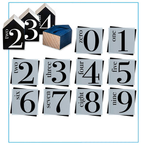 number stencils numeric 0-9 serif font large