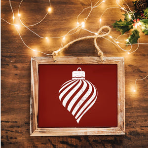 Mini Christmas wood sign stencils, Christmas stencils for painting, Ornament reusable stencils, striped ornaments, ornament shape stencils for painting, DIY Christmas crafts