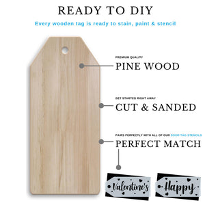 Premium Pine Large Wood Tags (2pk)-Wood Surface-Essential Stencil