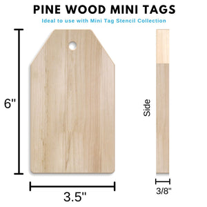 Premium Pine Mini Wood Tags (3pk)-Wood Surface-Essential Stencil