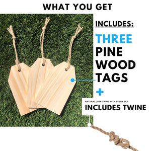 Premium Pine Mini Wood Tags (3pk) | Ready to paint & stencil ...