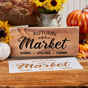 autumn market sign stencil