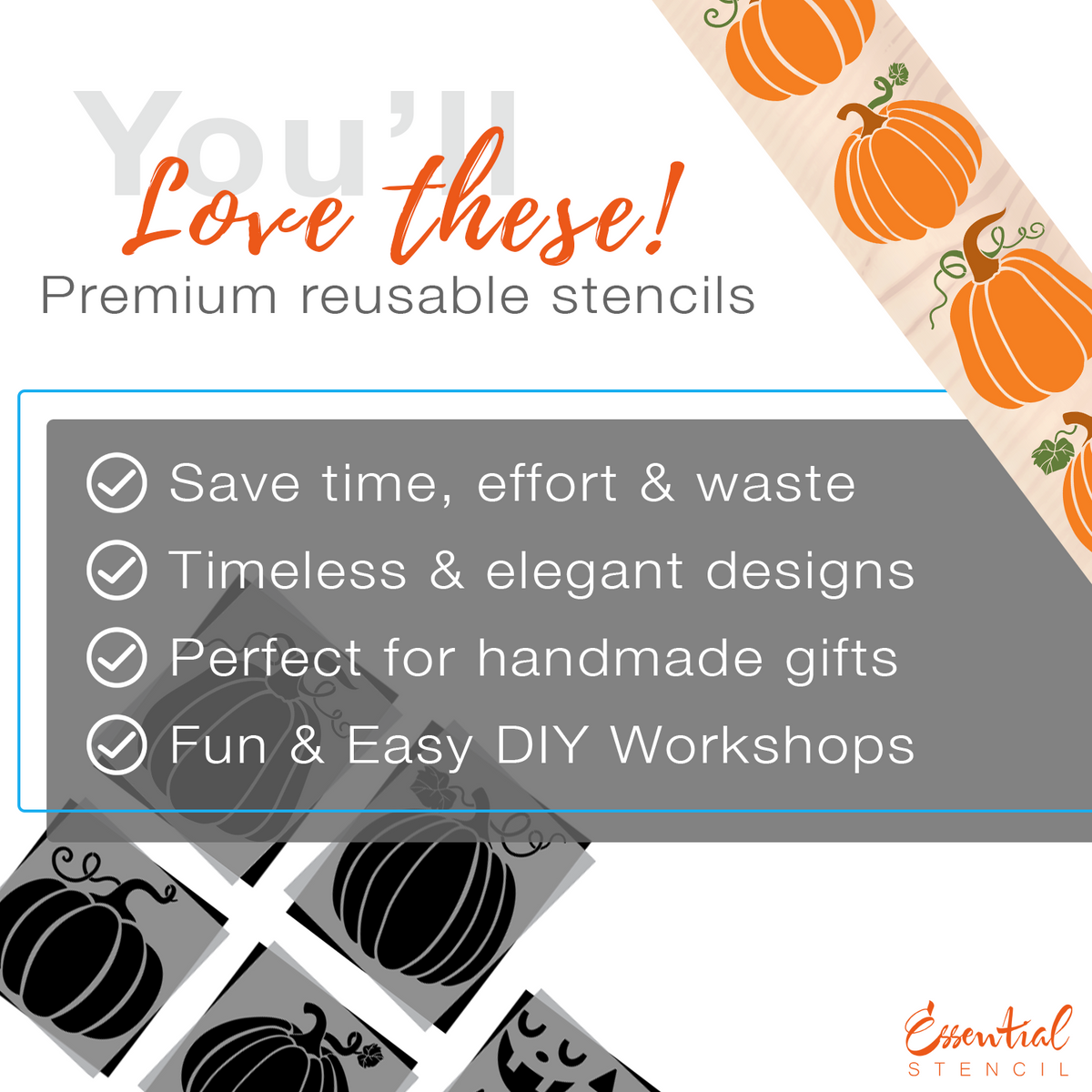 DIY reversible fall and halloween porch leaner sign stencils, stacked pumpkins stencil, jack o lantern stencils, pumpkin faces stencils, pumpkin vines stencils, DIY 4ft vertical fall porch sign, fall front door decor, front porch fall decor, Halloween front door decor, diy halloween decorations