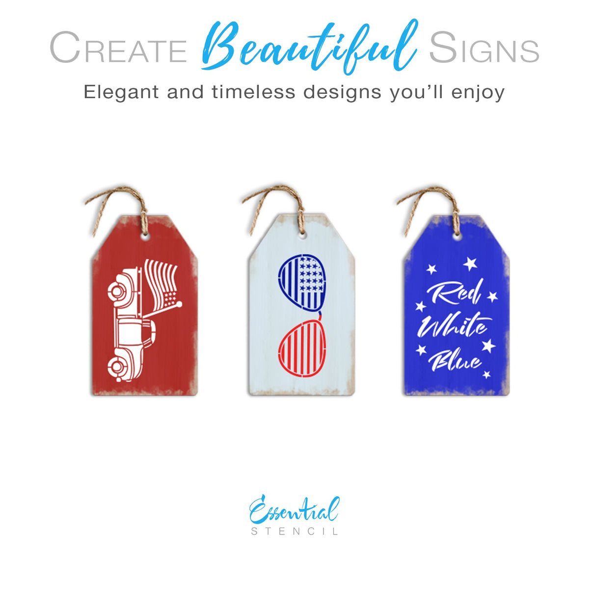 vintage truck stencil for 4th of July