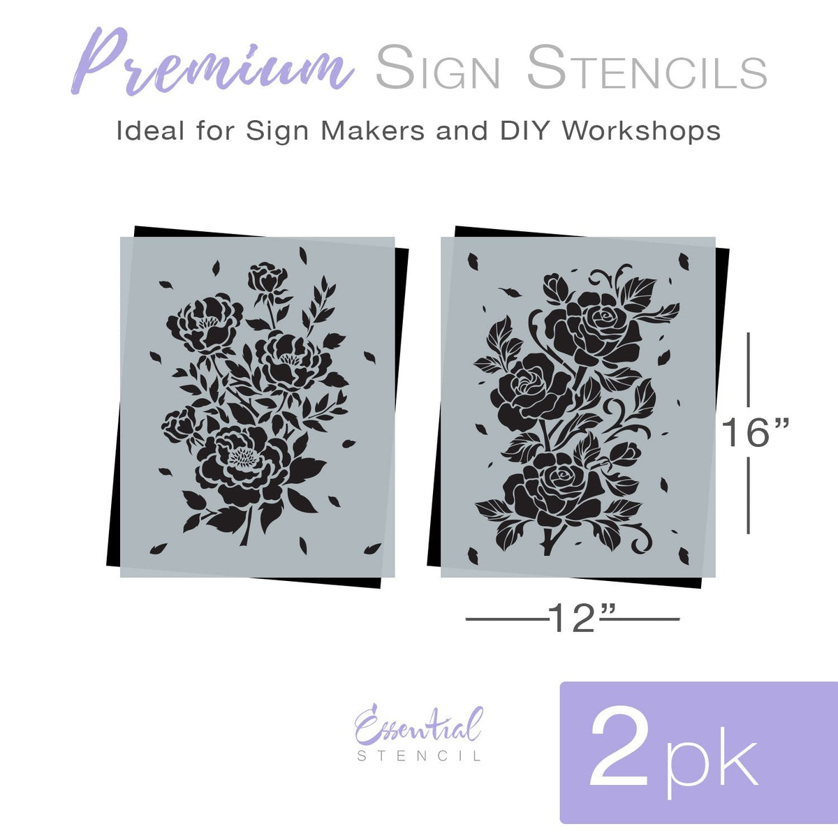 DIY flower reusable furniture pattern stencils, floral design Rose stencil and Peony stencil