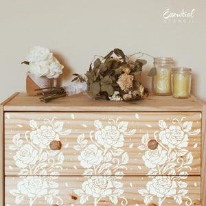 DIY flower reusable furniture pattern stencils, floral design Rose stencil and Peony stencil