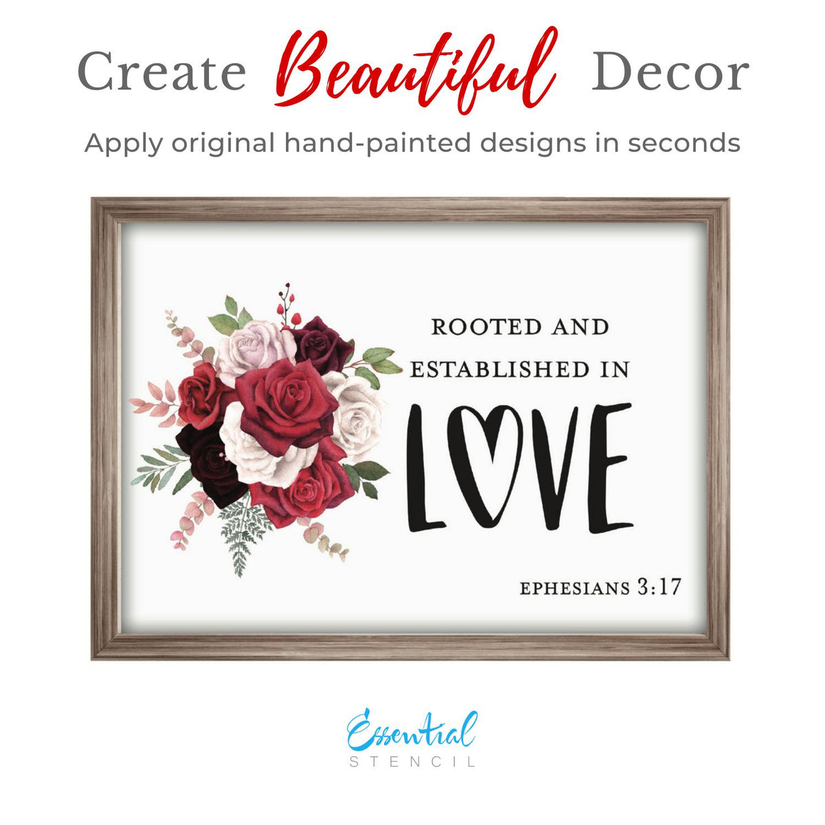 Rose Rub-on Transfer Set-Rub-on Transfer-Essential Stencil